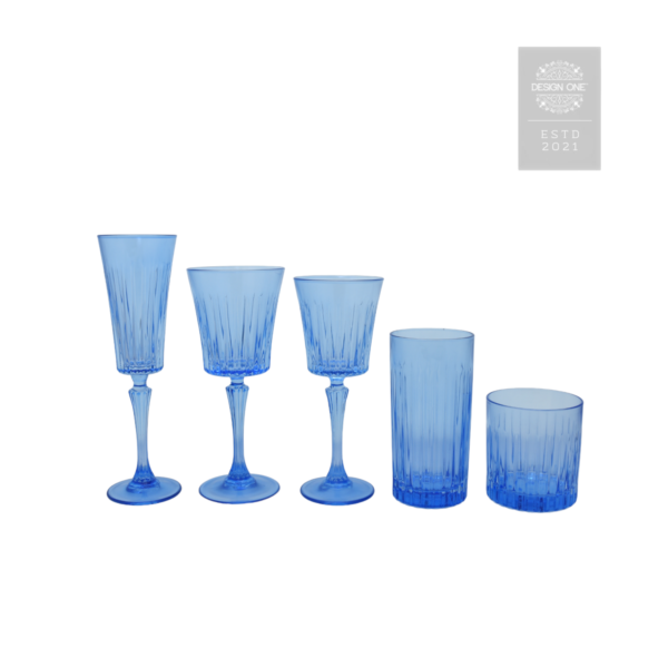 timeless glassware - light blue