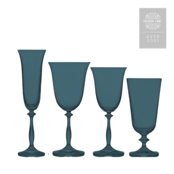 Light Blue Black Grace Glassware